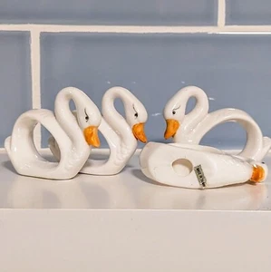 Serviettenringe Schwan (4er Set) - Made in Taiwan | Weiß Bauernhaus Landhaus - Bild 1 von 3