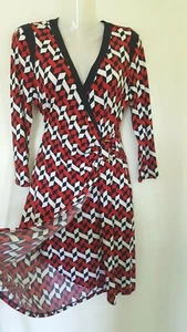 41 Hawthorn Wrap Dress Medium 3/4 Sleeve Renesme Ring Blue Red - Picture 1 of 4