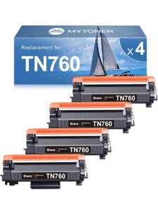 #1332. 4 Stück TN760 Tonerkassette Schwarz für Brother HL-L2350DW L2395DW L2390DW - Bild 1 von 10