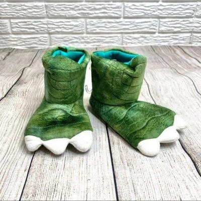 Cat & Jack Green Dinosaur Godzilla Slipper Boots Size 12-24 Months Baby Infant - Image 1 of 4