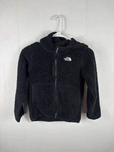 North Face Kids Campshire Bear Full Zip Hoodie Sz 7 Black Warm Recycled Fleece - Picture 1 of 7