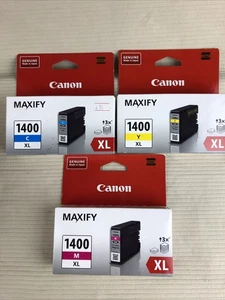 Tinta Original Canon 1400 XL Cian Magenta Amarillo mb2040 mb2140 mb2340 mb2740 NUEVA - Imagen 1 de 1