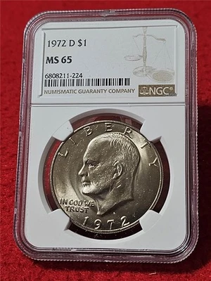 1972-D Uncirculated Eisenhower Dollar. NGC MS 65                       #MF-T5652 - Image 1 of 2