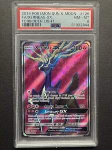2018 Pokémon Forbidden Light Xerneas GX  126/131 PSA 8 NM-Mint - Picture 1 of 2