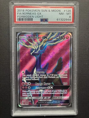 2018 Pokémon Forbidden Light Xerneas GX  126/131 PSA 8 NM-Mint - Image 1 of 2