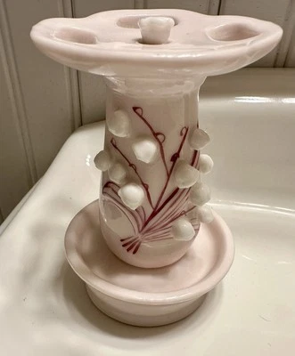 Jakson Japan Pink Lily Of The Valley Toothbrush Holder Vintage - Image 1 of 4