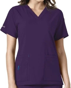 Carhartt Scrub Top Womens Size Medium Purple Force Cross Flex Medical - Picture 1 of 4