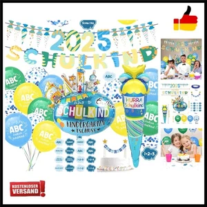 Einschulung Deko Junge - Schulkind Girlande, 2025 Einschulung Junge Zuckertüt... - Bild 1 von 9