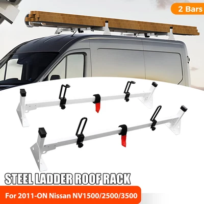 Sistema de portaequipajes de techo de escalera de 2 barras de alta resistencia para Nissan NV 1500/2500/3500 2011-ON Foto 1 de 4