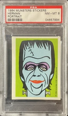 1964 MUNSTERS Stickers Kayro-Vue HERMAN Portrait NM-MT PSA 8 RARE!!! - Image 1 of 2