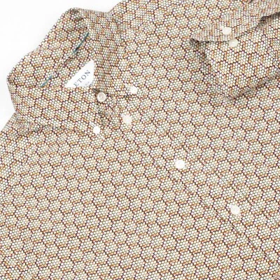 Camicia ETON SLIM multicolore da uomo con bottoni vestito festa manica lunga ... - Immagine 1 di 4