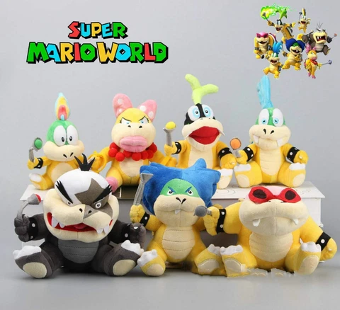 Super Mario Bros Plush Bowser Koopalings Koopa Iggy Lemmy Toy Kids Easter Gift Cover