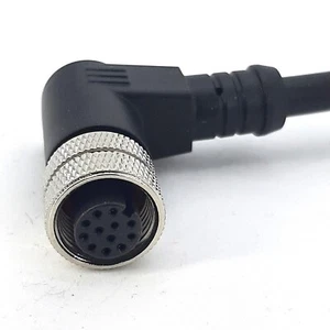 CABLE INDUSTRIAL M12, 12 POS, HEMBRA, EN ÁNGULO, CÓDIGO A, CHAQUETA PVC NEGRO, 2 MTR - Imagen 1 de 2