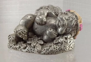 Spoontiques 3605 Vintage Cherub Angel NAP Sleep Peace Pewter Miniature Figurine - Picture 1 of 5