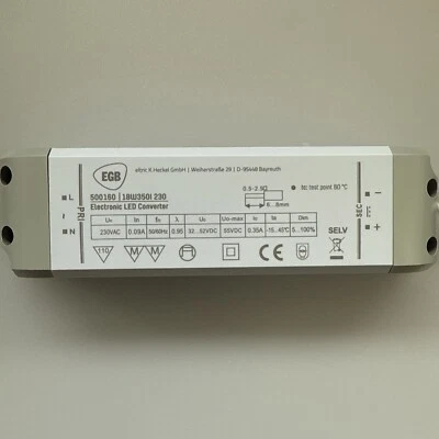 EGB 500160/18W350I 230 Electronic LED Trafo Ersatzteile 32-55VDC 350mA Dimmbar - Bild 1 von 2