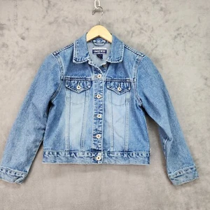 Limited Too Jean Jacket Youth LARGE Silver Button Front Double Pockets Fade Cott - Picture 1 of 11