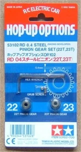 Tamiya 0.4 Steel Pinion Gear Set 22T/23T NEW F1 TRF101 TRF102 TRF103 F103 F104 - Picture 1 of 1