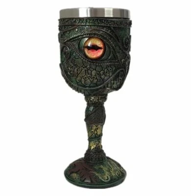 TAZAS DE CAFÉ RESINA MANO ACERO INOXIDABLE TAZA WICCA OJOS DE DRAGÓN TÉ VINO GÓTICO Foto 1 de 4