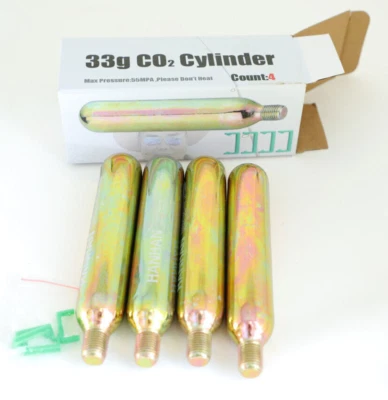 HANHAN 4PCS/box 33g gram CO 2  Cylinder for Inflatable Life Jacket PFD reload - Image 1 of 4