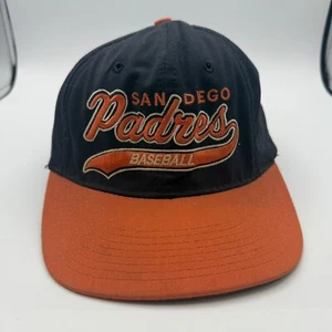 Vtg San Diego Padres Hat Cap Mens Blue Orange Snapback Starter 80s - Picture 1 of 7