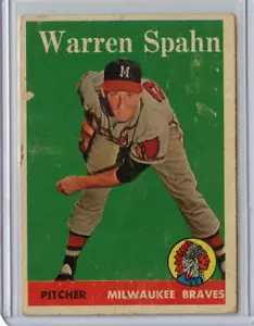 1958 Topps Warren Spahn Milwaukee Braves #270 βοΈπ₯π― originale - Foto 1 di 2