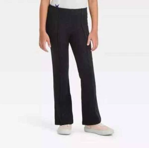 Cat & Jack Girl's Size XS (4-5) Pull On Sparkle Flare Ponte Pants Black - Picture 1 of 2