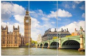 Arte de lienzo dividido 12""x24"" 3 piezas Londres - Imagen 1 de 2