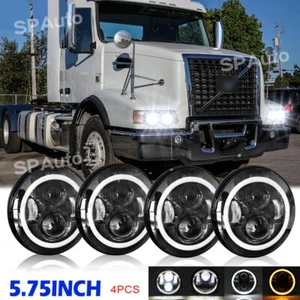 4PCS For Volvo VHD DOT 5-3/4" 5.75" INCH Round LED Headlights Hi/Lo Sealed Beam - Picture 1 of 12