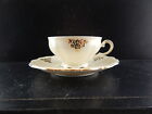 Antique Cup Saucer Porcelain Ivory Gold Bavaria Seltmann Theresia #3190