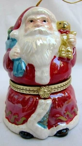 PORCELAIN..MUSICAL.SANTA CLAUSE..ANIMATED SLEIGH RIDERS..CHRISTMAS ORNAMENT..NEW - Picture 1 of 3