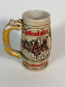 Vintage Budweiser Clydesdales 1983 Large Beer Stein Cup Mug Ceramarte Brazil - Picture 1 of 4