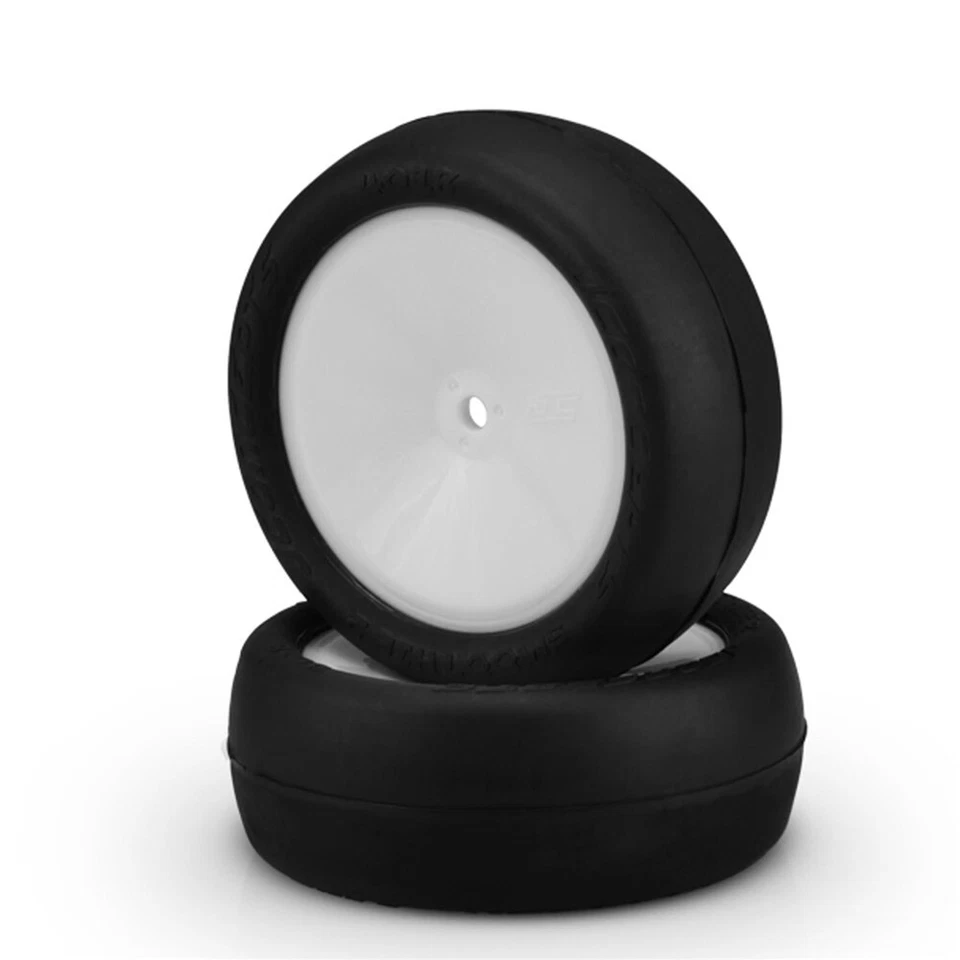 JConcepts Smoothie 2 2.2" Pre-Mounted Front Buggy Tires (White) (Silver) (2) - Image 1 of 1