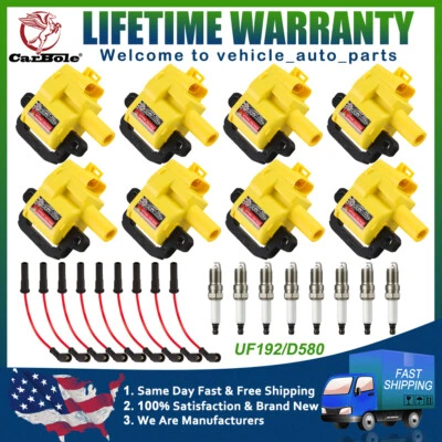 Juego de 8 bobinas de iluminación + bujía + cables para GMC Yukon XL 2500 2001-2002 8,1 L UF192 Foto 1 de 4