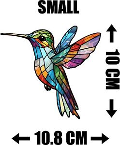 Decorative Hummingbird Stained glass Effect Static cling window Sticker Gift