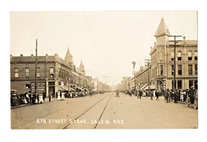 RPPC – STREET SCENE SALEM ORE CA. 1910 - Picture 1 of 2