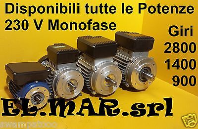 Motore Elettrico Monofase Flangiato B 14 Giri 2800 1400 900 Rpm Poli 2 4 6 230 V • 72.47€