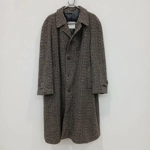 Hardy Amies Coat Size 44 Men's Grey Brown FLT04-TT - Picture 1 of 5