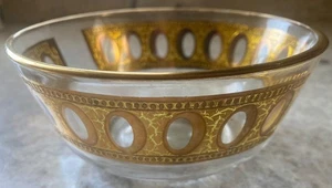 Cuencos de vidrio Culver vintage con adornos de oro 22k Antigua NUEVOS 5" ENVÍO GRATUITO - Imagen 1 de 4