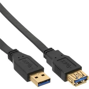 InLine® USB 2.0 Flachkabel Verlängerung, A Stecker/Buchse, verg. Kontakte, 0,5m - Bild 1 von 1