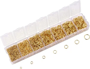 2296 piezas de anillos de salto chapados en oro conectores de joyería eslabones - Picture 1 of 12
