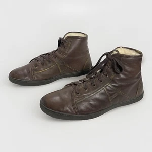 ALLEN EDMONDS Mens Leather Brown High Tops Ankle Boots Sherpa Fur Size 11.5 M - Picture 1 of 18
