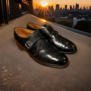 Scarpe eleganti uomo Allen Edmonds Garner cinturino singolo monaco pelle nera taglia 12D - Foto 1 di 9