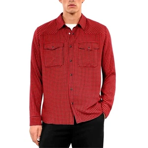 The Kooples Mens Black and Red Houndstooth Shirt Snaps S - Picture 1 of 15