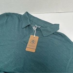 Polo de aire deportivo de fin de semana azul verde más grande L/XL Marine Layer nuevo con etiquetas - Imagen 1 de 6