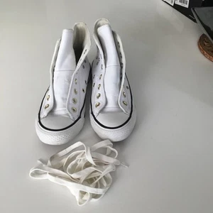 CONVERSE ALL STAR WHITE/GOLD SIZE 4 ❤️ - Picture 1 of 11