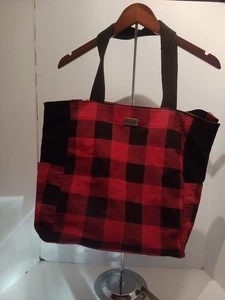 Jane Marie Buffalo Plaid Tote Bag With Two Side Pockets 14"X 14"X 7" - Picture 1 of 6