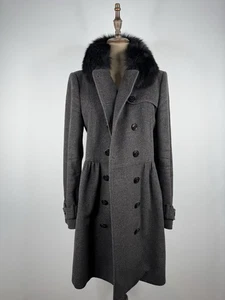 Burberry Damen Fell Kaschmir Mantel Jacke Schwarz Gr. 38 - Bild 1 von 7