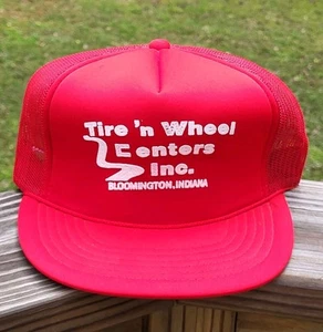 NOS Tire 'n Wheel VTG Snap-Back Trucker Hat Indiana Monroe County Bloomington - Picture 1 of 11
