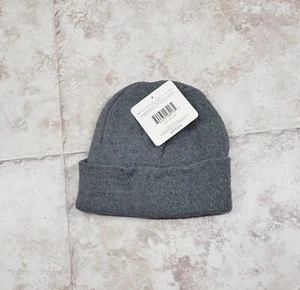 Adult Basic Beanie Cap Cuffed Grey Hat One Size Solid Color Tight Knit Toboggan - Picture 1 of 5
