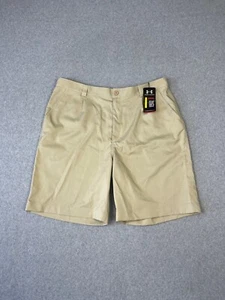 Under Armour Showdown Golf Shorts Mens 38 Tan Pleated HeatGear Moisture Wicking - Picture 1 of 9